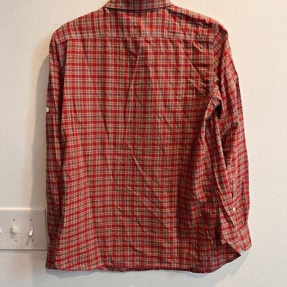 Lauren Jeans Company LRL Red Plaid Button Top Shirt Green Womens Small Western - Picture 3 of 9